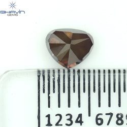 0.49 CT ハート シェイプ ピンク カラー ナチュラル ルース ダイヤモンド I1 クラリティ (4.00 MM)