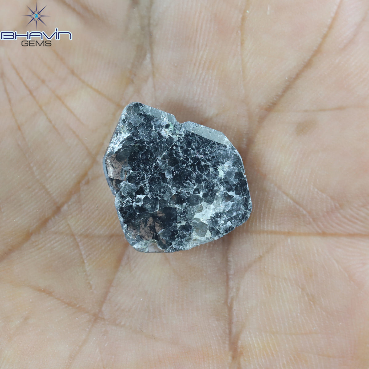5.45 CT Natural Slice Diamond Salt And Pepper Color Clarity I3 (18.41 MM)