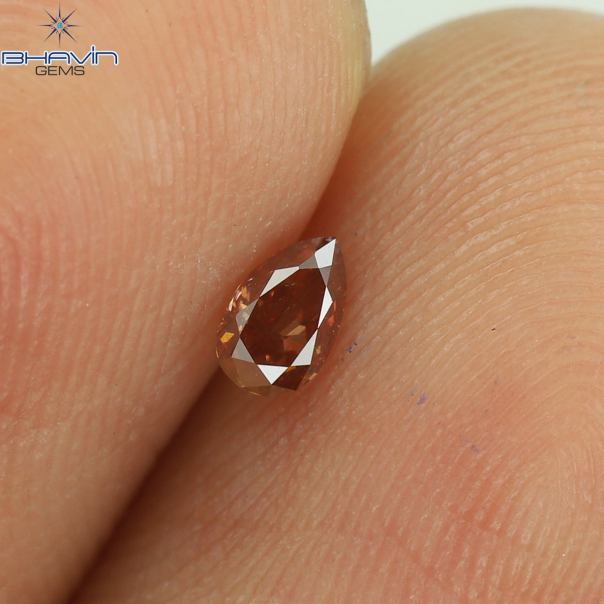 0.11 CT ペアシェイプ ナチュラル ダイヤモンド ピンク色 SI1 クラリティ (3.77 MM)