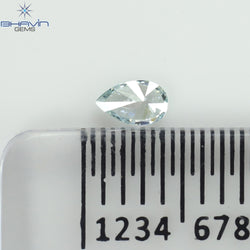 0.07 CT Pear Shape Natural Diamond Greenish Blue Color VS1 Clarity (3.68 MM)