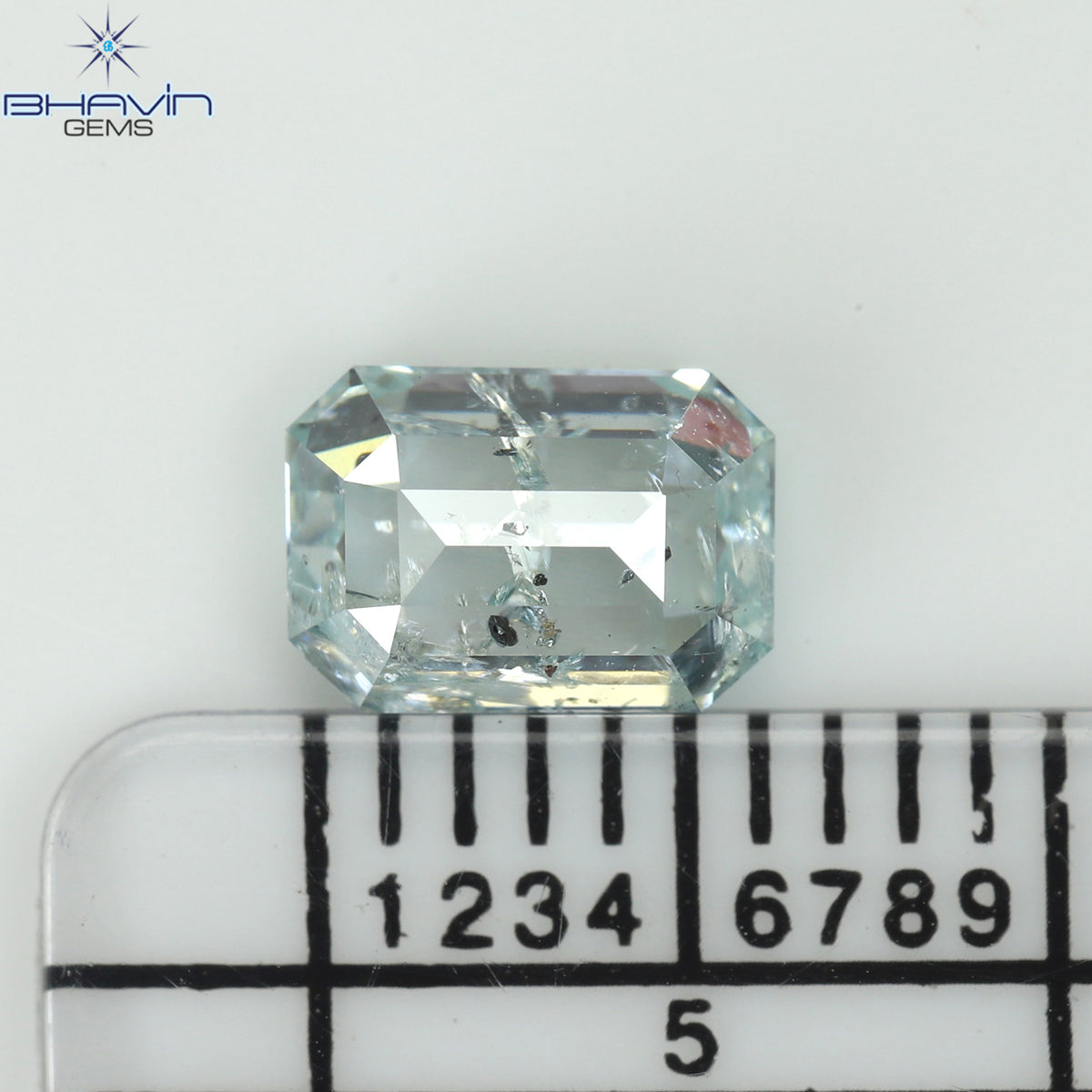 1.01 CT Natural Emerald Diamond Enhanced Greenish Blue Color Clarity I2 (6.60 MM)