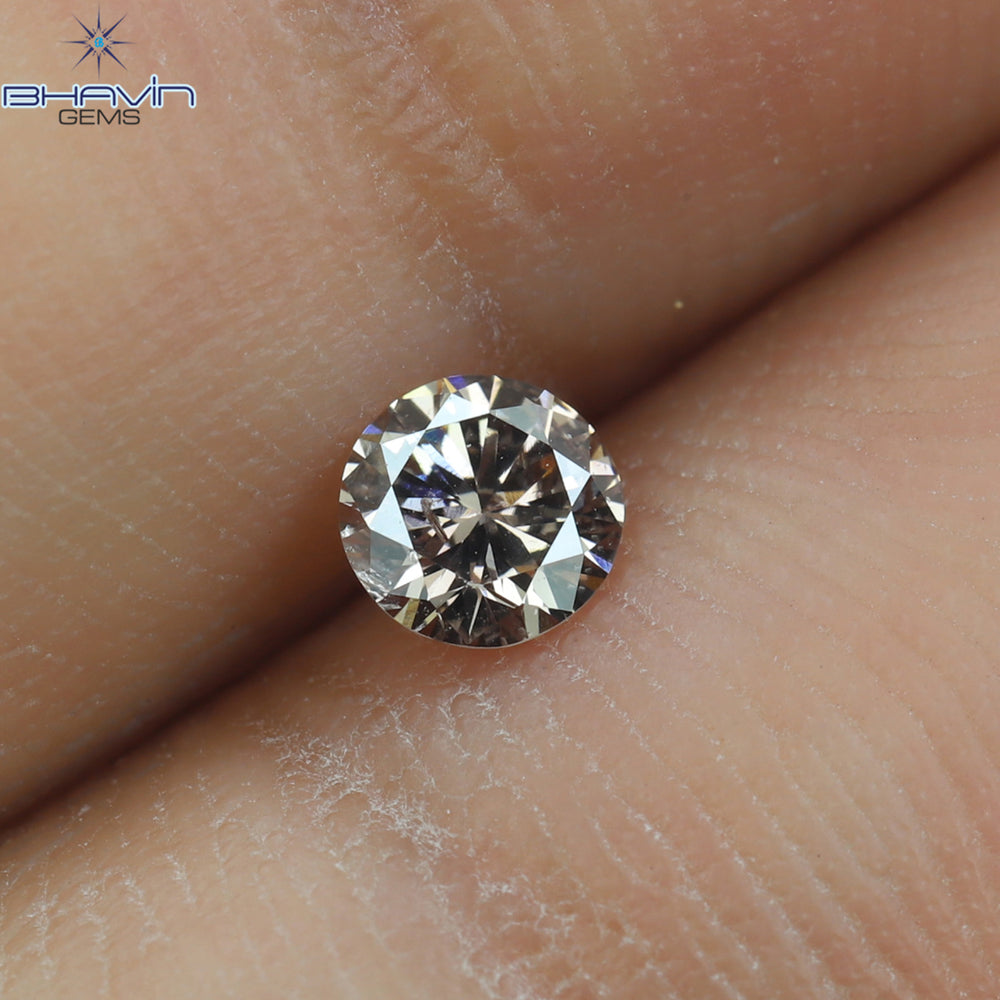 0.16 CT Round Shape Natural Diamond Pink Color SI1 Clarity (3.66 MM)
