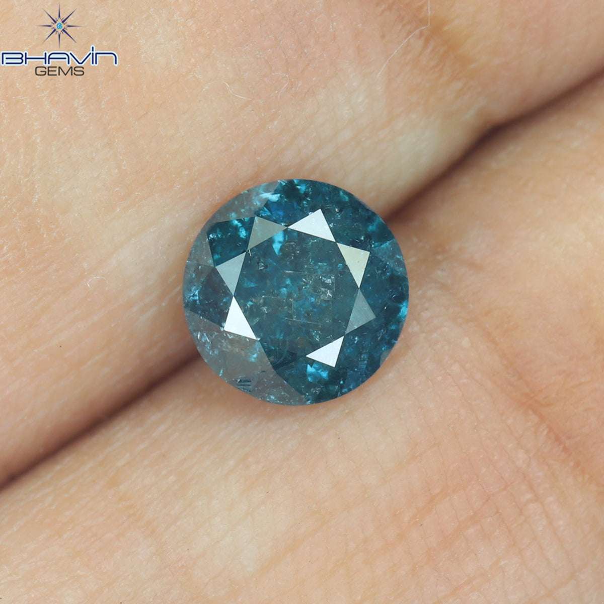 0.81 CT ラウンド ダイヤモンド 天然ダイヤモンド ブルー カラー I3 クラリティ (5.88 MM)