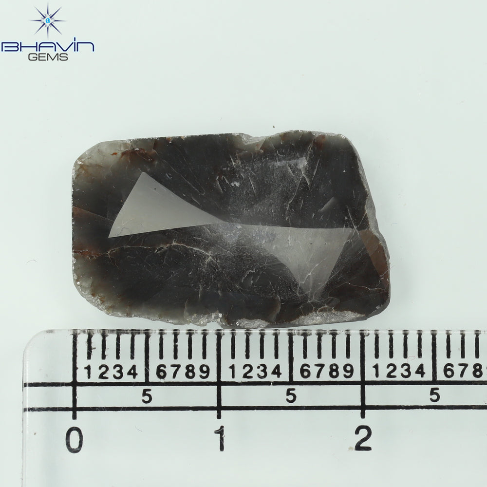 5.75 CT Slice Shape Natural Diamond Brown Gray Color I3 Clarity (22.00 MM)