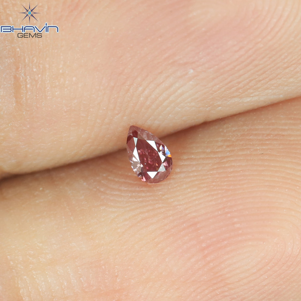 0.07 CT ペアシェイプ ナチュラル ダイヤモンド ピンク色 VS1 クラリティ (3.40 MM)