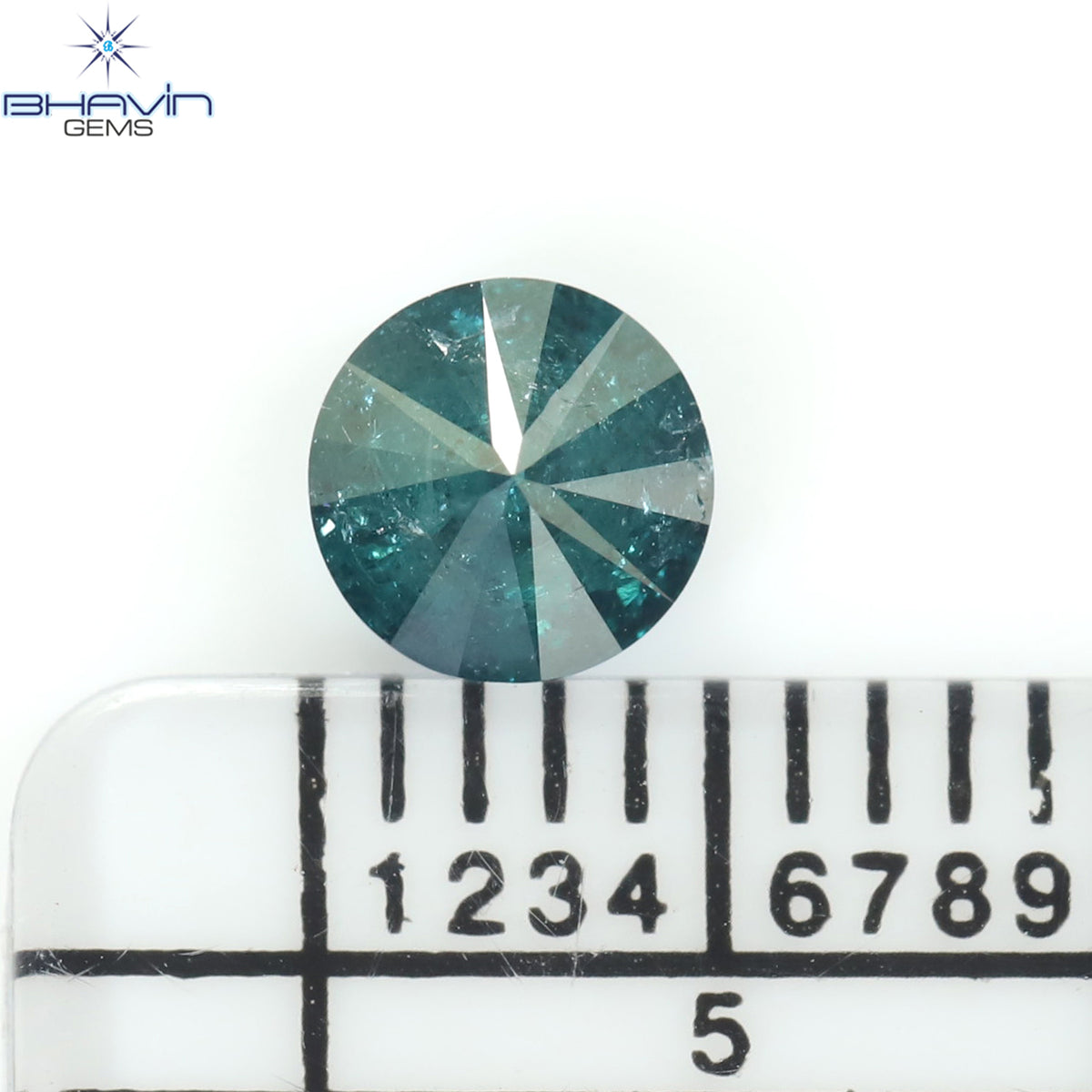 0.55 CT Natural Round Diamond Enhanced Blue Color Clarity I3 (5.04 MM)
