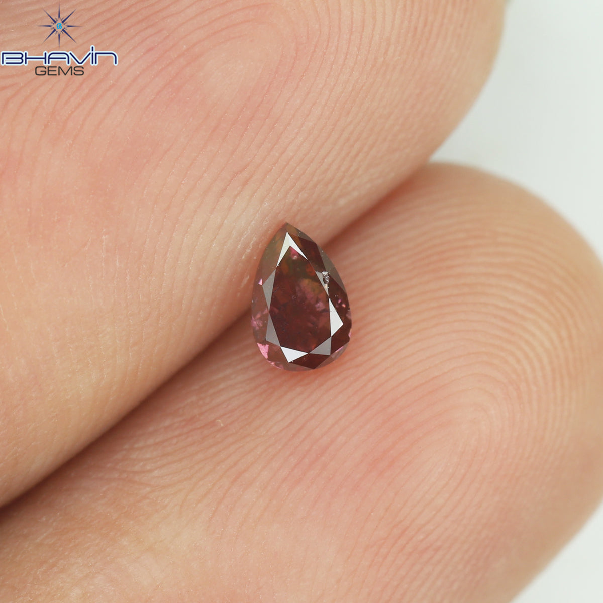 0.19 CT Natural Pear Diamond Enhanced Pink Color Clarity SI1 (4.40 MM)