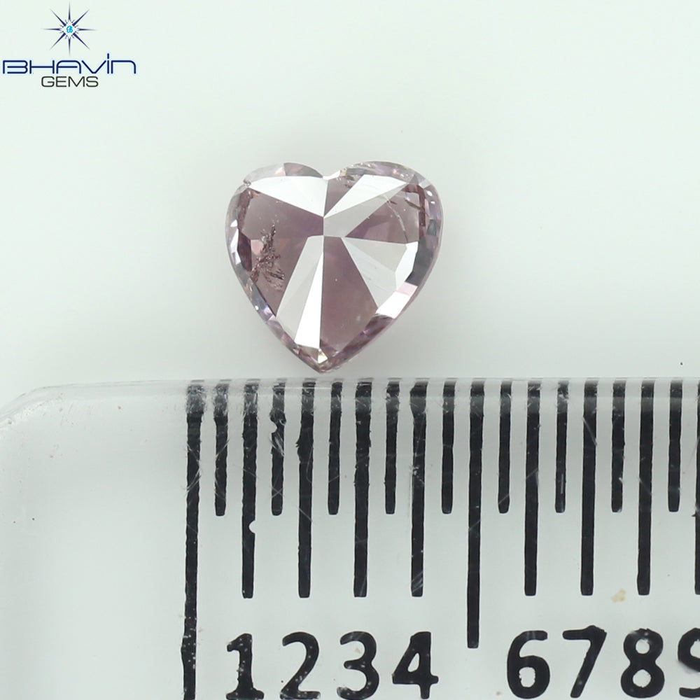 0.21 CT ハートシェイプ 天然ダイヤモンド ピンク色 SI2 クラリティ (3.88 MM)