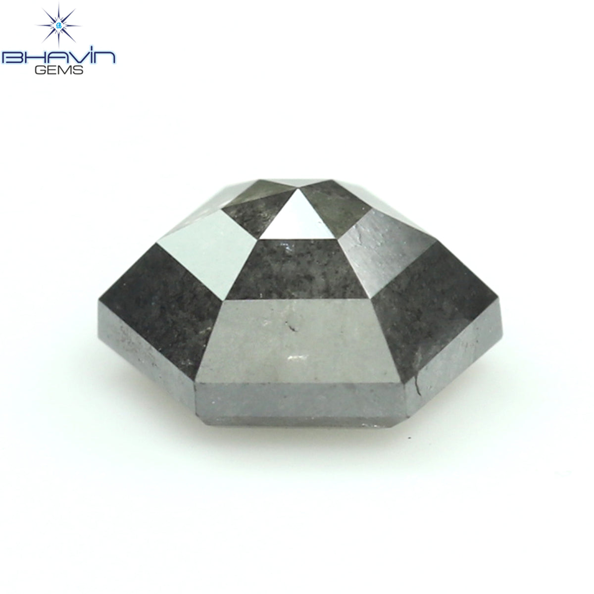 0.48 CT 六角形 天然ルース ダイヤモンド ソルト アンド ペッパー カラー I3 クラリティ (5.06 MM)