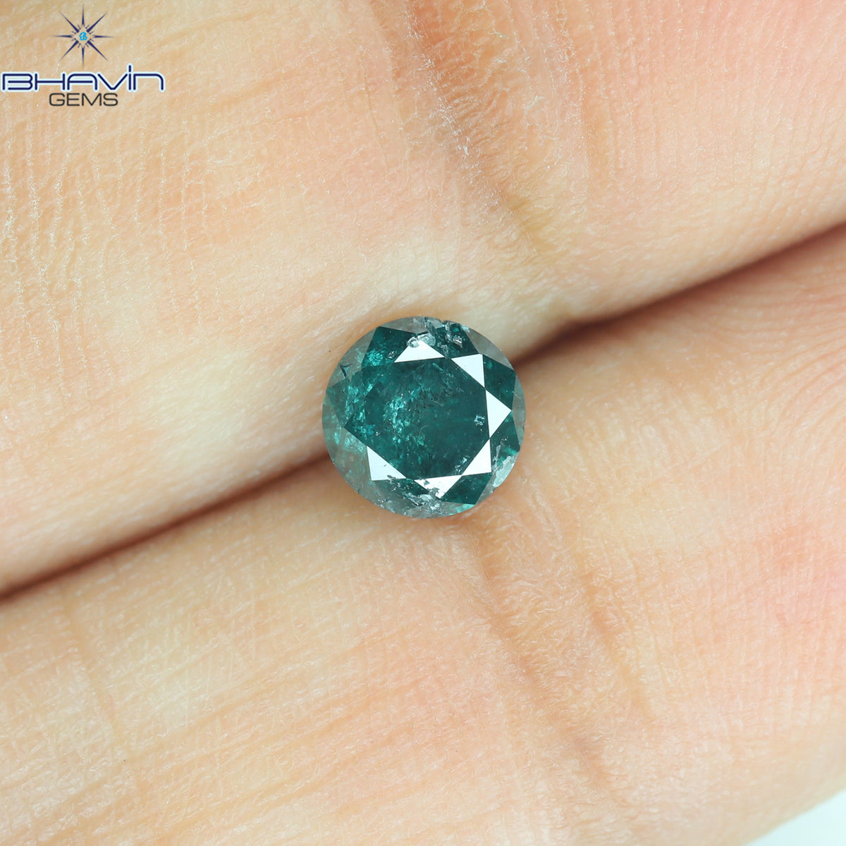 0.56 CT Natural Round Diamond Enhanced Blue Color Clarity I3 (5.16 MM)