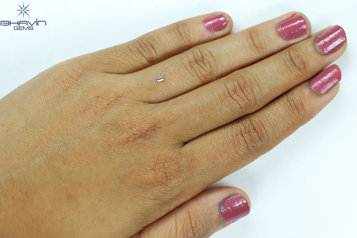 0.05 CT Natural Baguette Diamond Pink Color Clarity VS2 (3.22 MM)