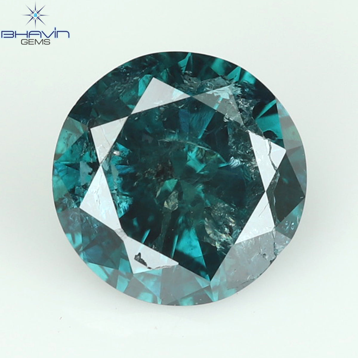 0.26 CT Natural Round Diamond Enhanced Blue Color Clarity I3 (4.14 MM)