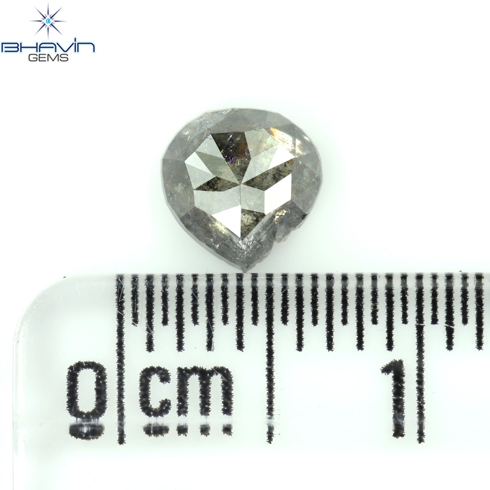 0.61 CT Heart Shape Natural Loose Diamond Salt And Pepper Color I3 Clarity (5.47 MM)