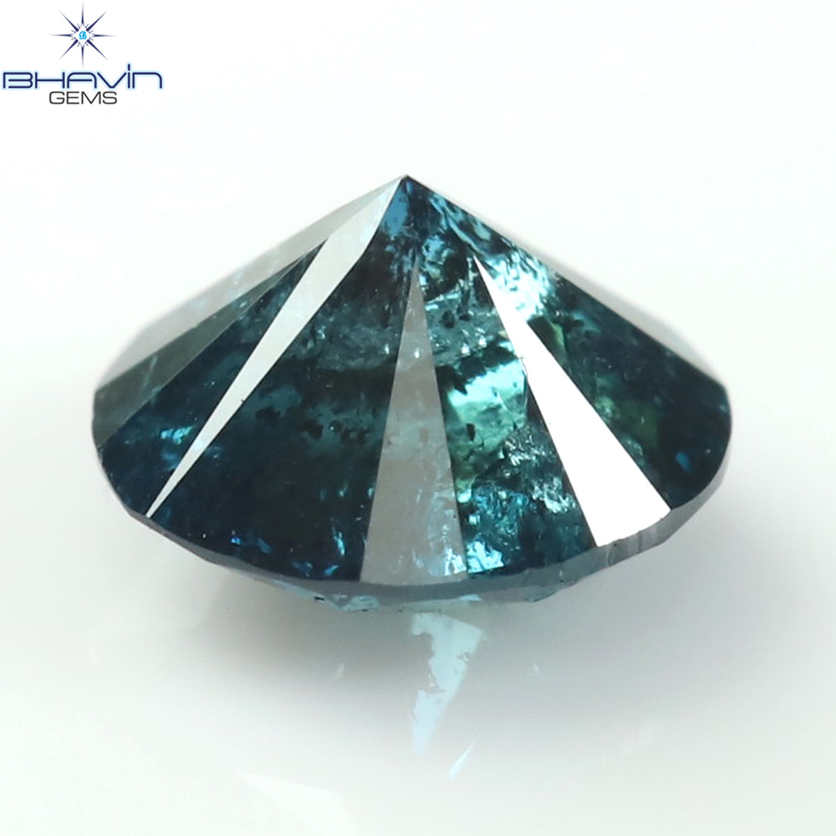 0.45 CT Natural Round Diamond Enhanced Blue Color Clarity I3 (4.86 MM)