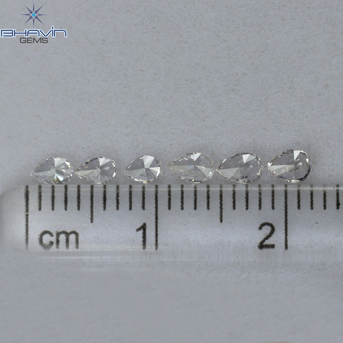 0.61 CT/6 ピース ペアシェイプ ナチュラル ダイヤモンド ミックス カラー VS2 クラリティ (3.97 MM)
