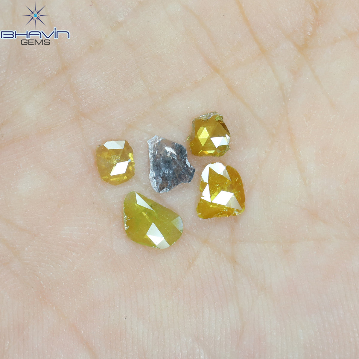 0.71 CT/5 Pcs Natural Rosecut Polki Diamond Fancy Color Clarity I3 (6.26 MM)
