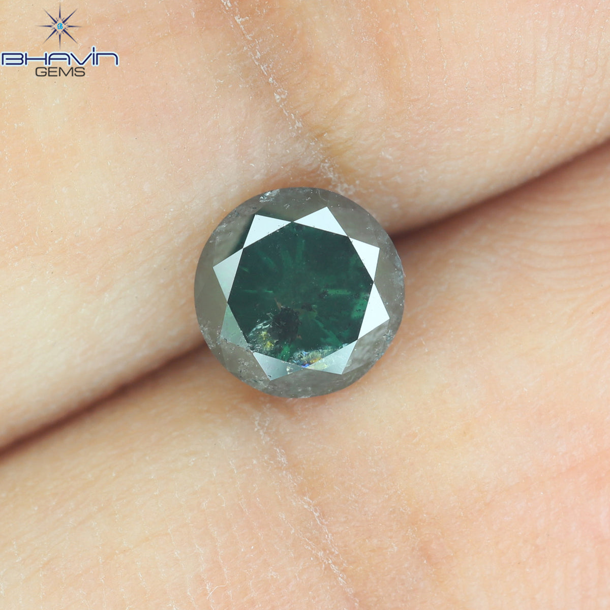 0.85 CT Natural Round Diamond Enhanced Blue Color Clarity I3 (5.67 MM)