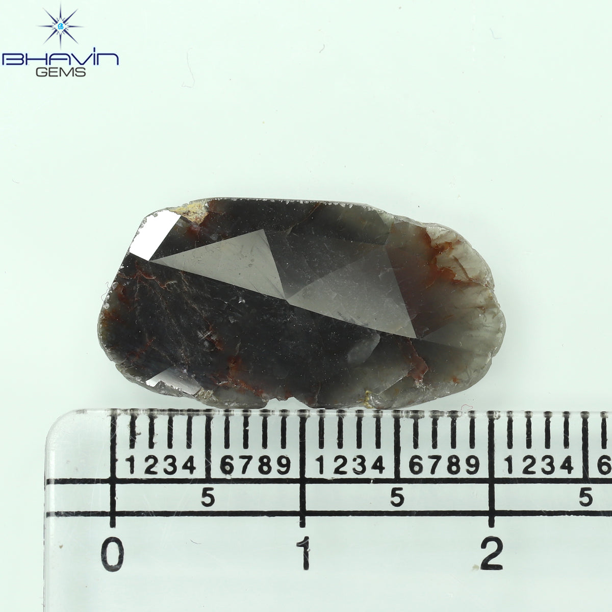 4.21 CT Natural Slice Diamond Brown Gray Color Clarity I3 (21.70 MM)