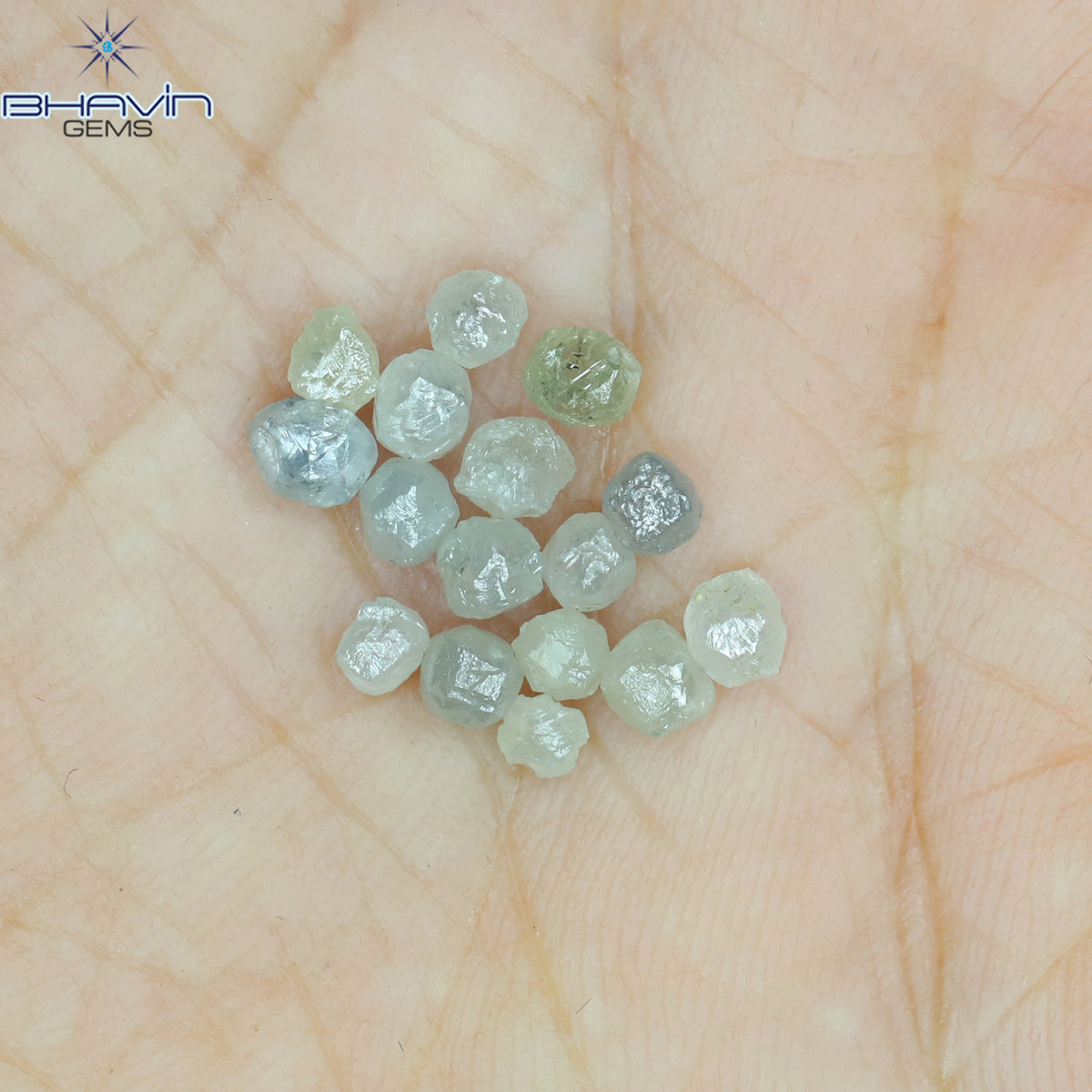 3.07 CT/16 Pcs Natural Rough Diamond White Color Clarity I3 (3.05 MM)