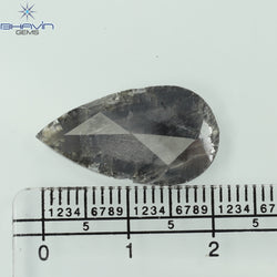 4.68 CT ペア スライス シェイプ ナチュラル ダイヤモンド グレー カラー I3 クラリティ (22.00 MM)