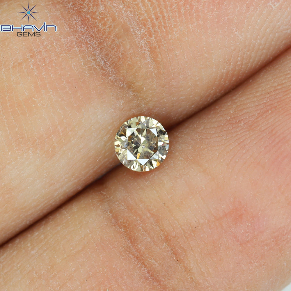 0.23 CT Round Shape Natural Loose Diamond Brown Color I1 Clarity (3.74 MM)
