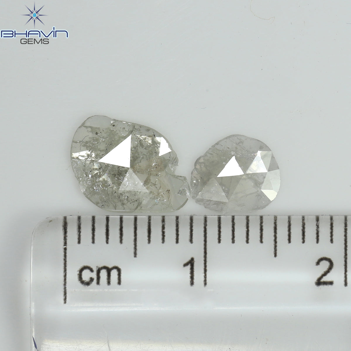 0.84 CT/2 Pcs Natural Rosecut Polki Diamond White Color Clarity I3 (9.26 MM)
