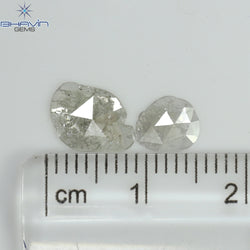 0.84 CT/2 Pcs Rosecut Polki Shape Natural Diamond White Color I3 Clarity (9.26 MM)