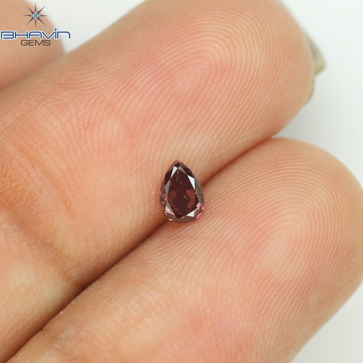 0.16 CT ペアシェイプ ナチュラル ダイヤモンド ピンク色 VS1 クラリティ (4.23 MM)