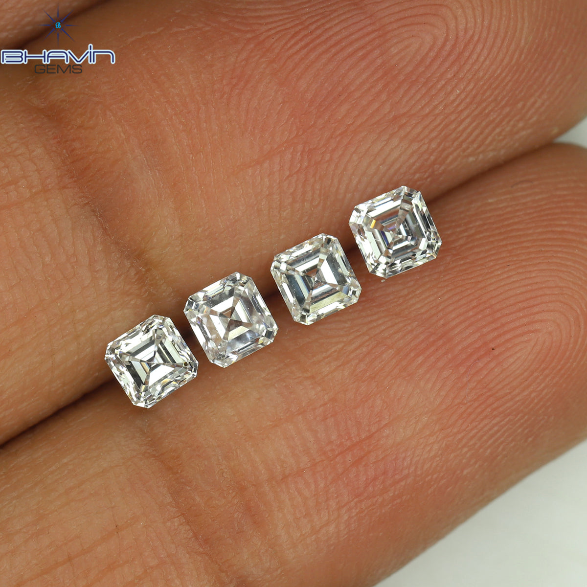 0.20 CT Natural Asscher Diamond White (G+) Color Clarity VVS-VS (3.40 MM)