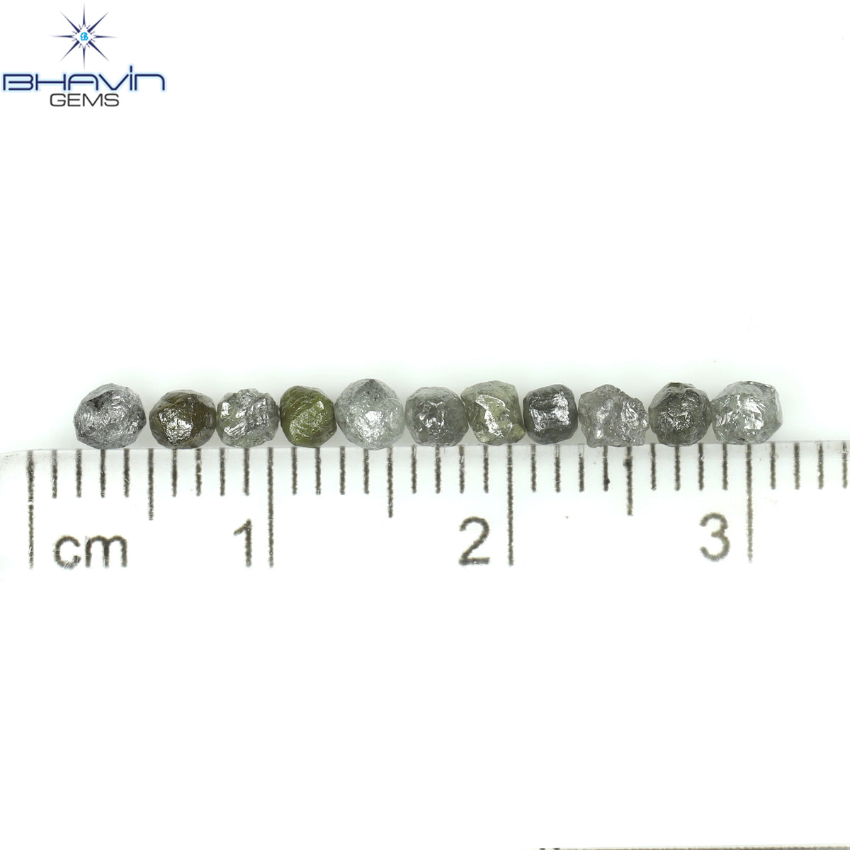 1.86 CT/11 Pcs Natural Rough Diamond Grey Color Clarity I3 (3.03 MM)