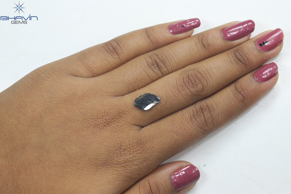 1.14 CT Slice Natural Diamond Salt And Pepper Color Clarity I3 (13.00 MM)