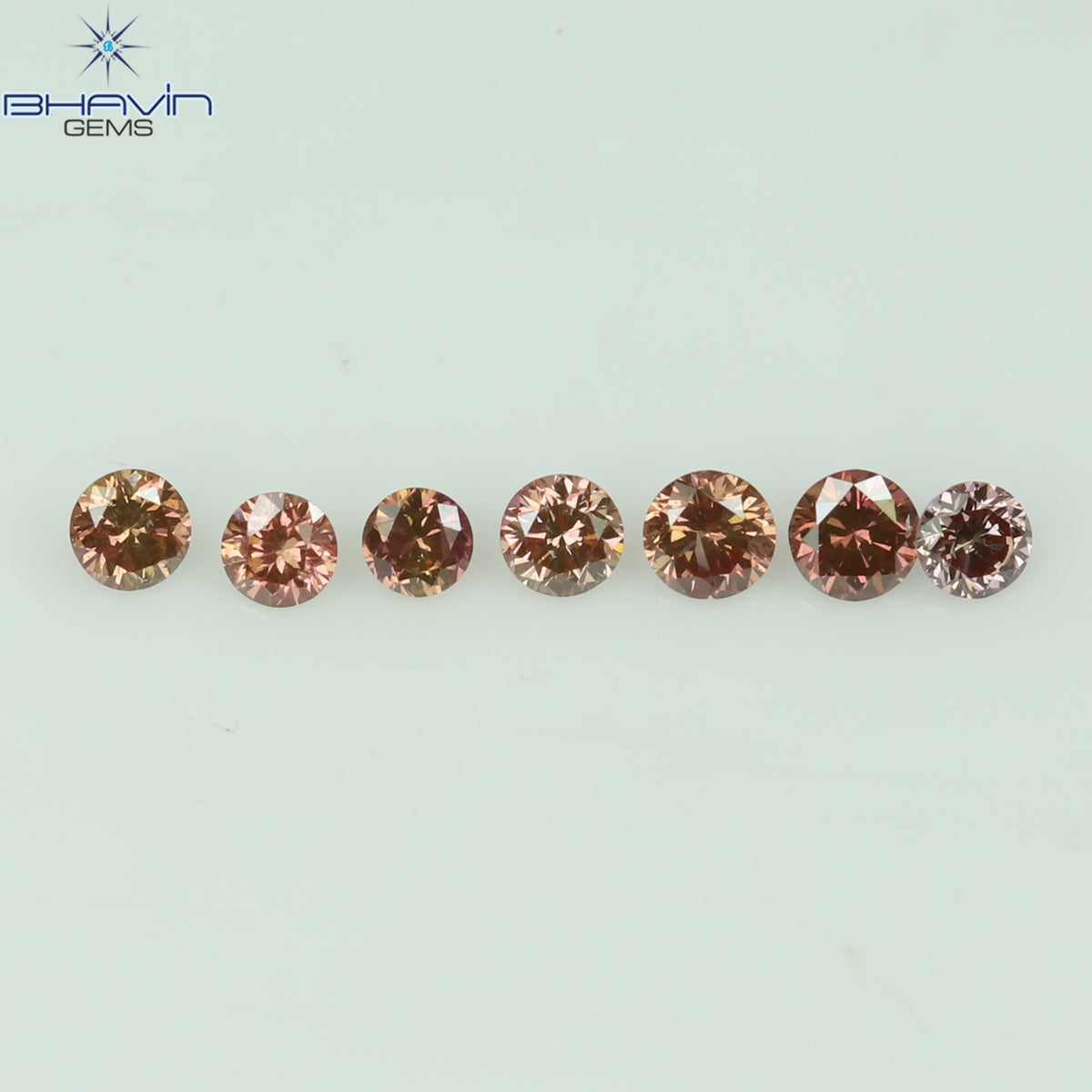 0.08 CT/7 Pcs Natural Round Diamond Enhanced Pink Color Clarity SI (1.50 MM)