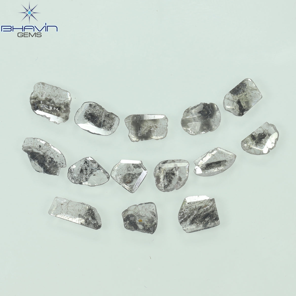 2.60 CT (14 Pcs) Slice Natural Diamond Salt And Pepper Color Clarity I3 (7.98 MM)