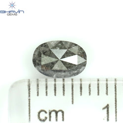 0.66 CT Oval Shape Natural Diamond Salt And Pepper Color I3 Clarity (6.35 MM)