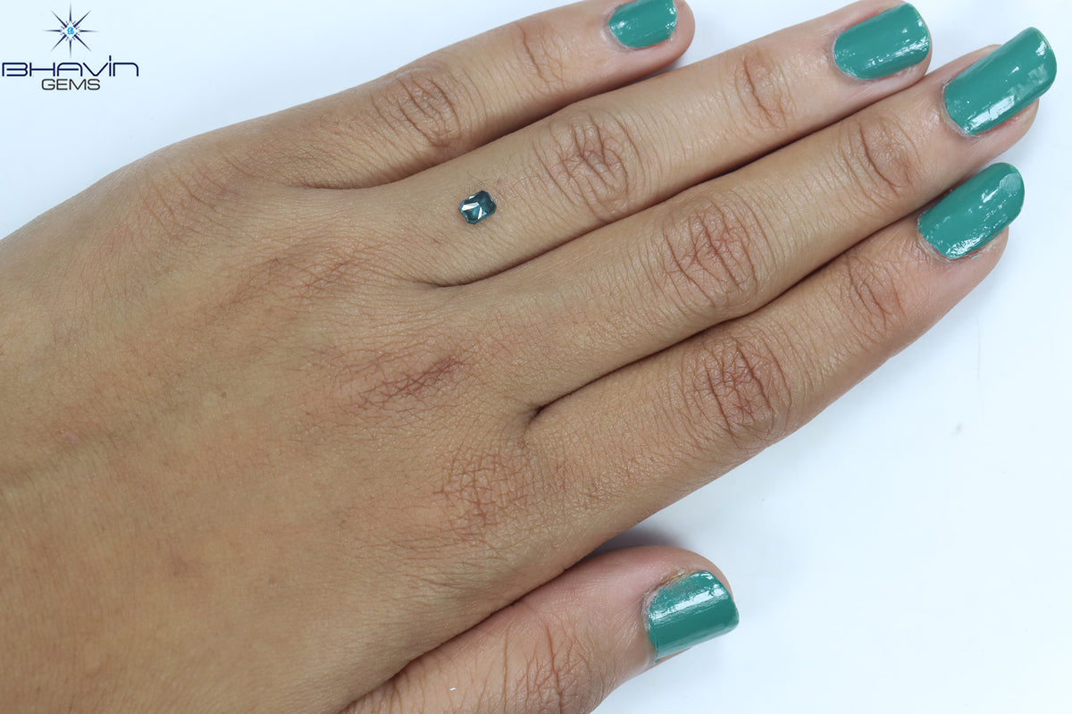 0.28 CT Natural Radiant Diamond Enhanced Blue Color Clarity SI1 (4.27 MM)