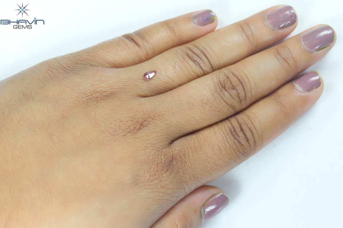 0.23 CT Natural Pear Diamond Enhanced Pink Color Clarity VS1 (5.64 MM)