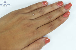 0.22 CT Pear Shape Natural Diamond Orange Color SI1 Clarity (4.86 MM)