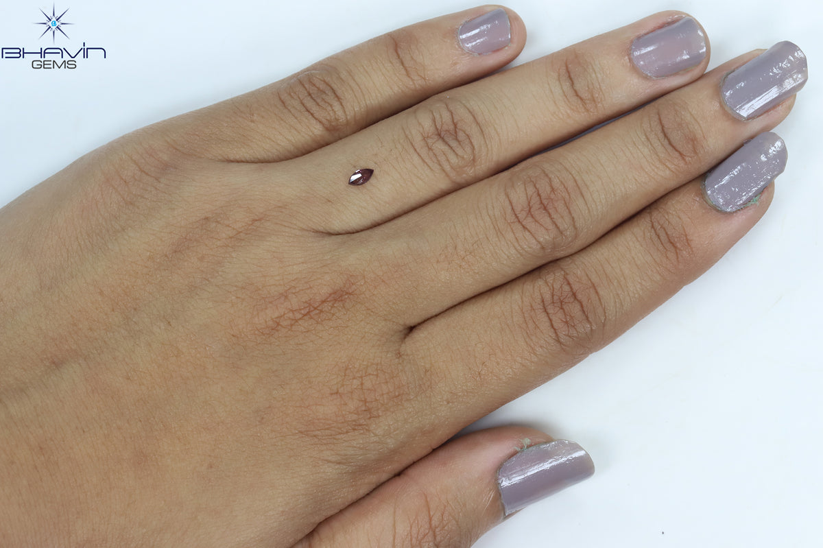 0.19 CT マーキス シェイプ ナチュラル ダイヤモンド ピンク カラー I1 クラリティ (5.40 MM)