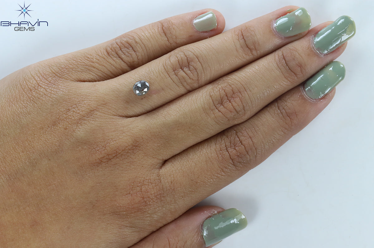 0.71 CT Natural Oval Diamond Salt and Pepper Color Clarity I3 (5.75 MM)