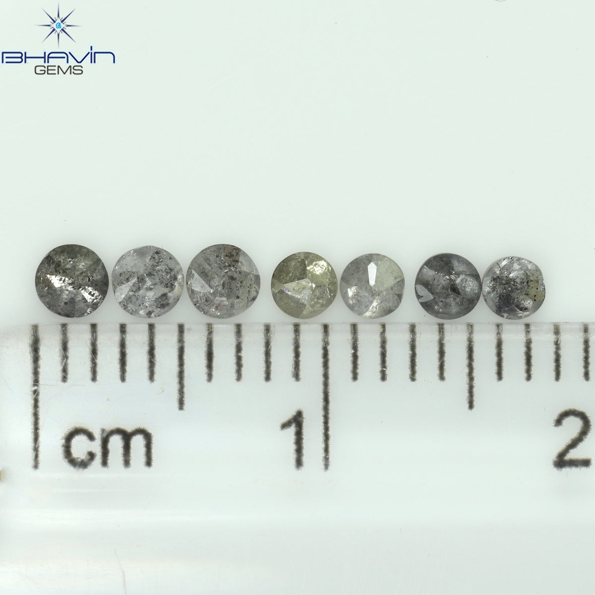 0.46 CT/7 Pcs Natural Uncut Diamond Salt And Pepper Color Clarity I3 (2.50 MM)