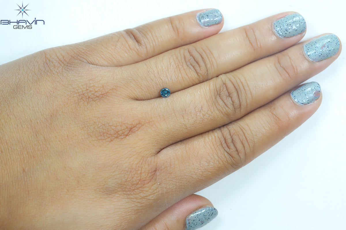 0.25 CT Natural Round Diamond Enhanced Blue Color Clarity I3 (3.79 MM)
