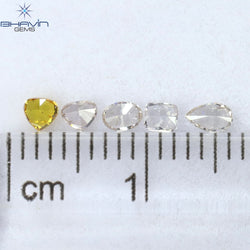 0.34 CT/5 ピース ミックス シェイプ ナチュラル ダイヤモンド ピンク色 SI1 クラリティ (3.18 MM)