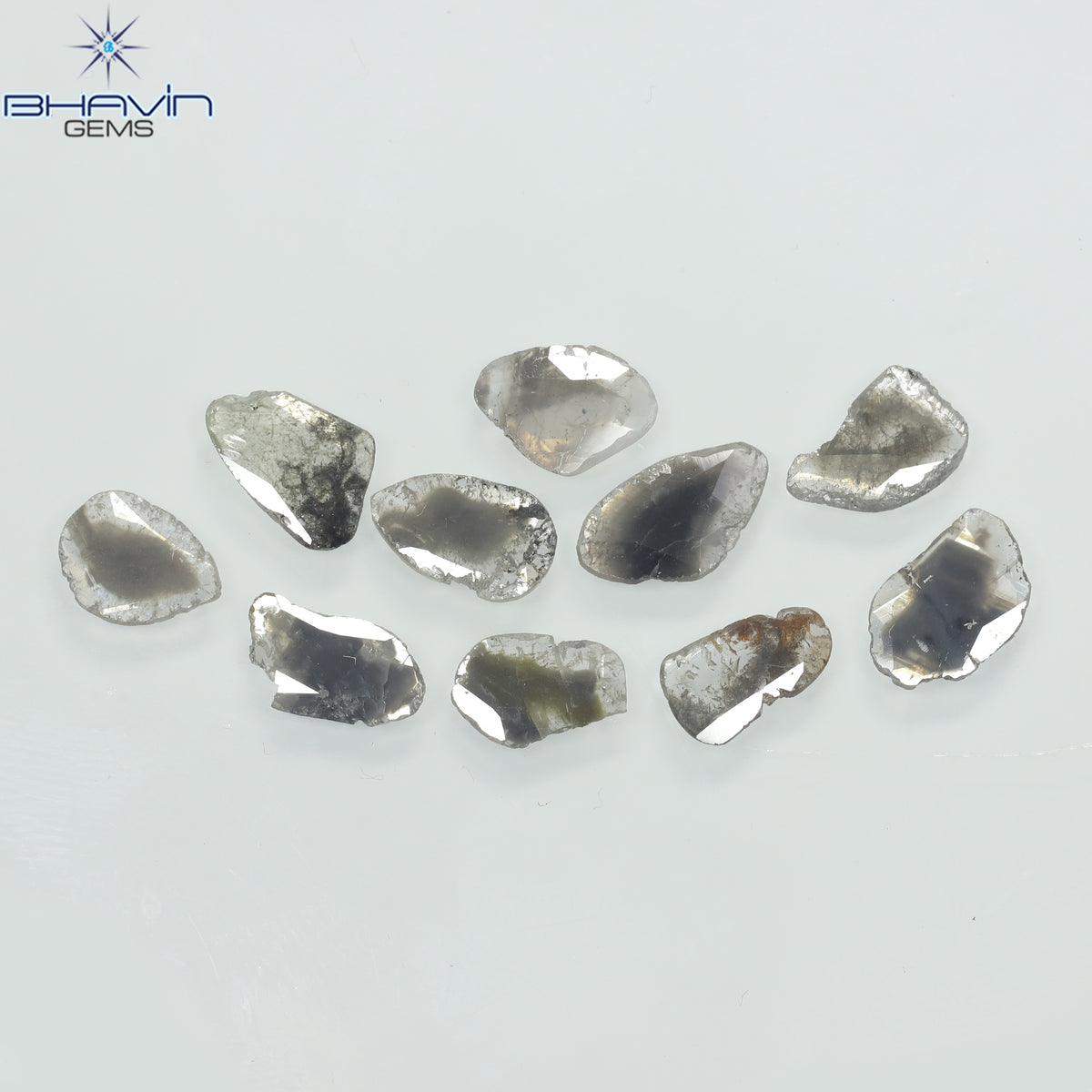 3.94 CT スライス ダイヤモンド ソルト アンド ペッパー カラー クラリティ I3 (9.64 MM)