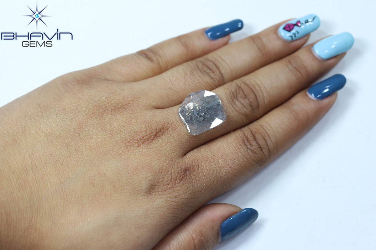 5.25 CT Natural Slice Diamond Salt And Pepper Color Clarity I3 (18.23 MM)