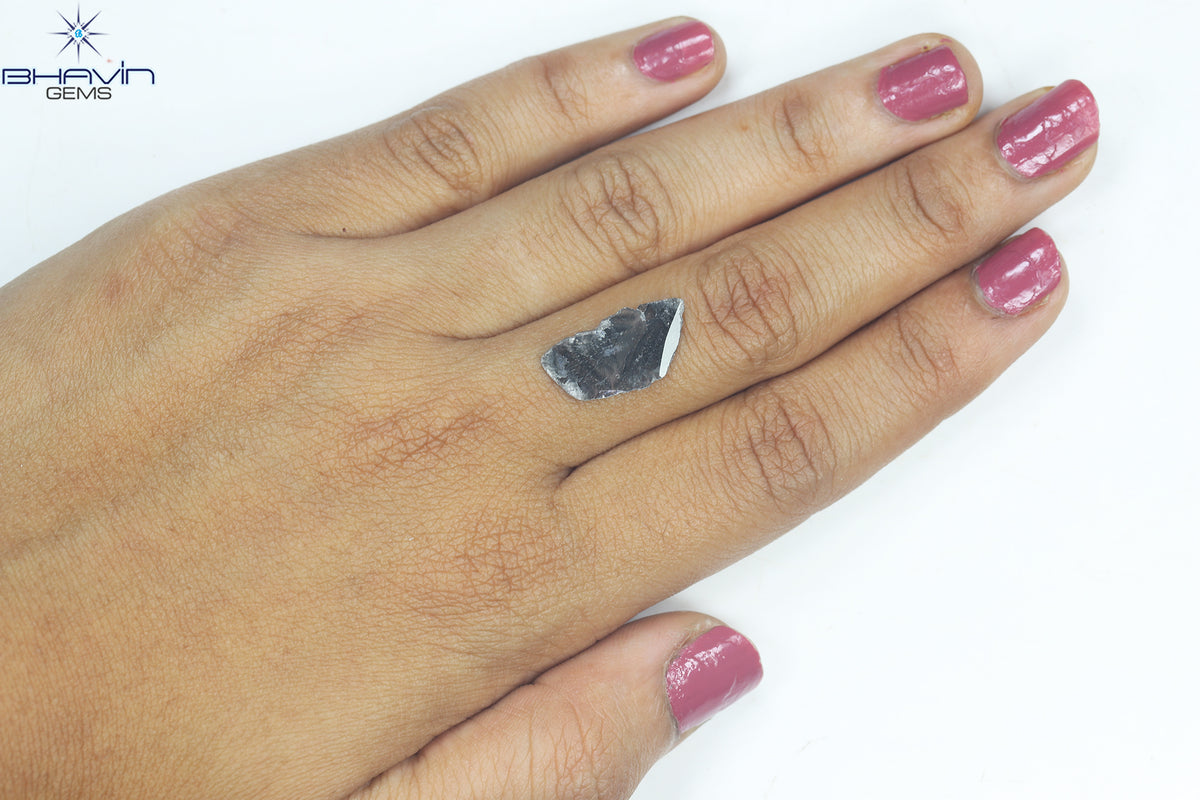 1.67 CT Slice Natural Diamond Salt And Papper Color Clarity I3 (16.00 MM)