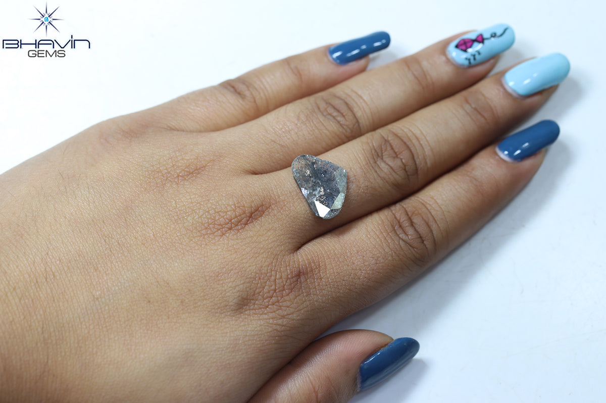 3.50 CT Natural Heart Slice Diamond Salt And Pepper Color Clarity I3 (14.31 MM)
