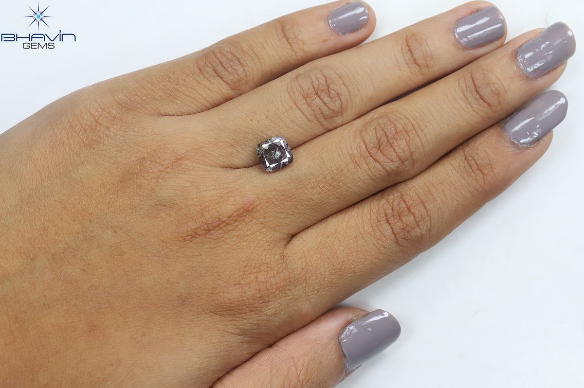 0.86 CT クッション ダイヤモンド ピンク カラー ナチュラル ルース ダイヤモンド I2 クラリティ (5.02 MM)