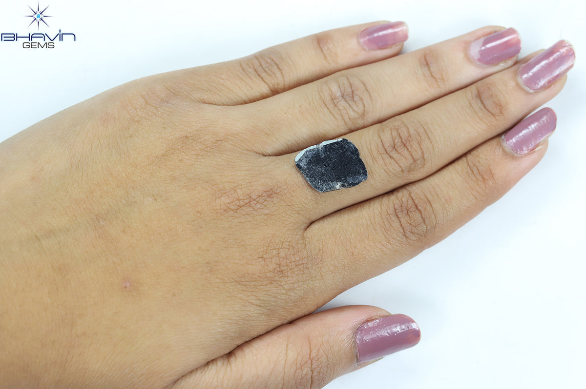 3.18 CT Natural Slice Diamond Black Color Clarity I3 (16.64 MM)