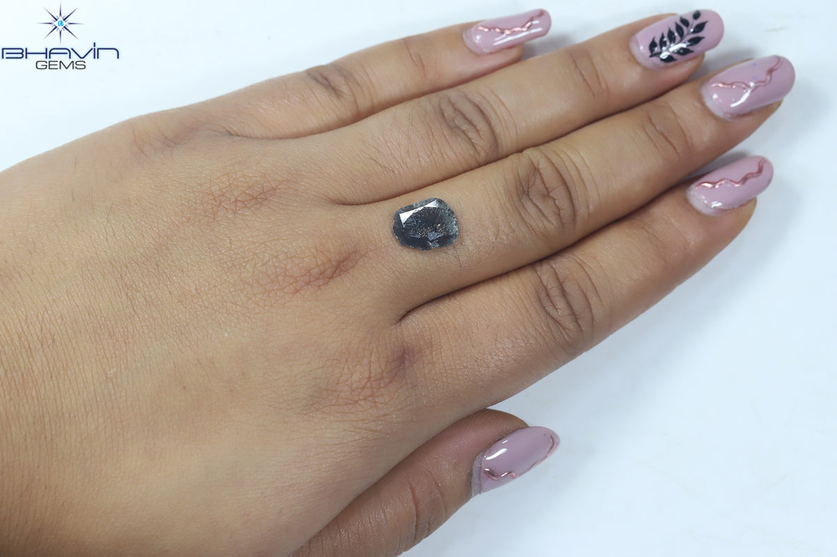 1.28 CT Slice Natural Diamond Salt And Pepper Color Clarity I3 (11.76 MM)