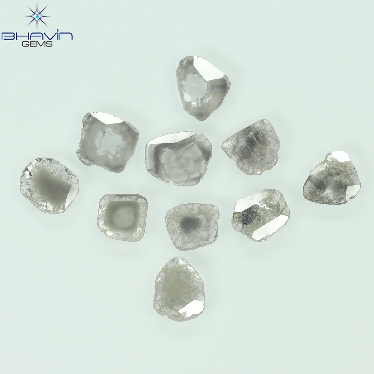 2.65 CT (10 Pcs) Slice Diamond Salt And Pepper Color Clarity I3 (6.90 MM)